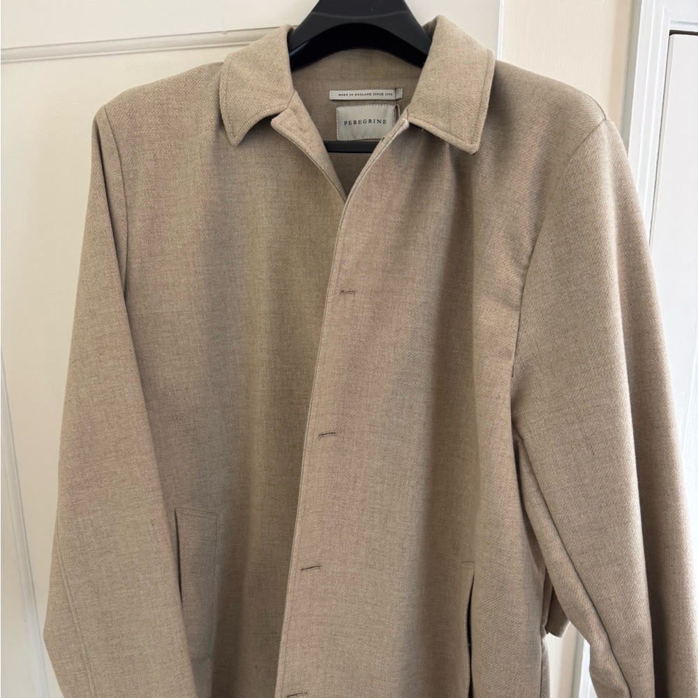 Peregrine Men's Beige Wool Trench Coat - Picture 3 of 7